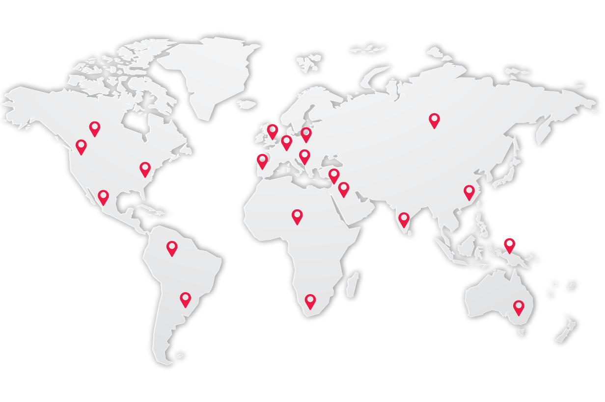 Tuttnauer global presence map of offices