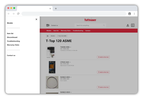 Tuttnauer USA parts website
