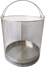 wired basket made of stainless steel