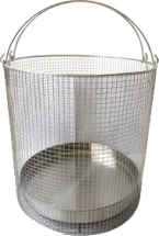 wired basket made of stainless steel